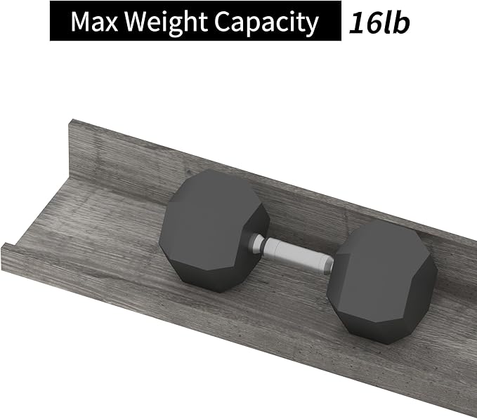 Giftgarden 36 Inch Grey Floating Shelves for Wall Mount, Gray Wood Wall Shelf Ledge for Bathroom Bedroom Living Room Kitchen Storage, Set of 3 Different Sizes-Ruum Studio Home