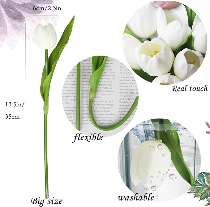 Buart Summer-Colors Tulip Flowers Artificial Luxury Big Tulip Valentine's Day Mother's Day Easter Home Kitchen Wedding Decorations(11pcs)-Ruum Studio Home