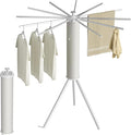 Tripod Clothes Drying Rack, Garment Rack Portable and Foldable Space Saving Laundry Drying Rack - Dryer Rack Clothing Floor Folding Balcony Bedroom Household (Silver(Aluminum), 12 rods)-Ruum Studio Home