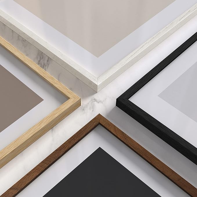 HAUS AND HUES 11x14 White Frames- Set of 3 11x14 Picture Frames White Gallery Wall Frame Set, Wooden Picture Frames for 11x14 Prints, White Picture Frames 11x14 Gallery Wall Frames (White Oak Frame)-Ruum Studio Home