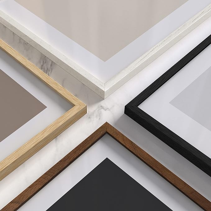 HAUS AND HUES 8x10 Picture Frame Set of 4-8 x 10 Frame White Photo Frames, Wood Frames Bulk, 8x10 Frames Set of 4 for Wall Art (White Oak)-Ruum Studio Home