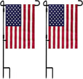 TOPFLAGS Garden Flag Stand with American Flag Garden Flag Metal Yard Flag Holder Pole Stake Small Flag Stands for Garden Flags 12 x 18 with Clips and Stopper 2 Pack-Ruum Studio Home