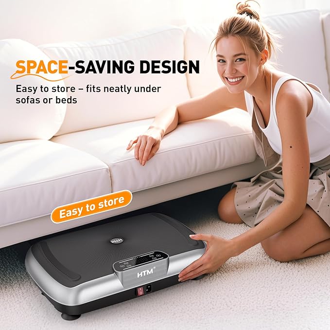 Vibration Plate Exercise Machine - 180 Speeds & 300 lb Capacity, Full Body Workout Vibration Platform with Remote Control for Lymphatic Drainage, Weight Loss & Toning-Ruum Studio Home