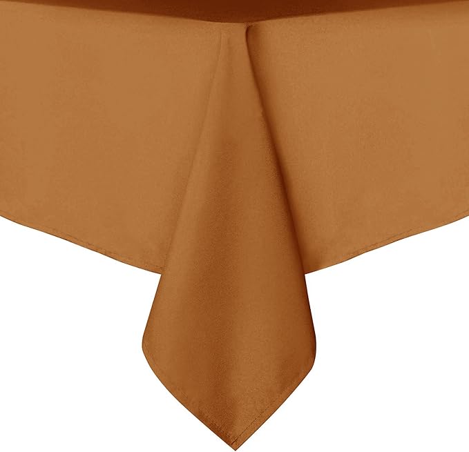 sancua Tablecloth Rectangular - 60 x 120 Inch - Stain and Wrinkle Resistant Washable Fabric Fall Table Cloth Rectangle, Thanksgiving Decorative Polyester Table Cover for Dining, Parties, Bronze-Ruum Studio Home