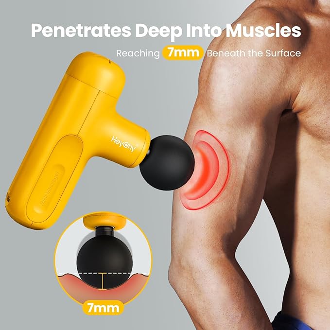 Massage Gun Mini, Electric Muscle Massager Deep Tissue, Compact Travel Size Handheld Percussion Massage Gun for Back, Shoulders, Full Body Recovery and Pain Relief, Birthday Gifts for Men Women-Ruum Studio Home