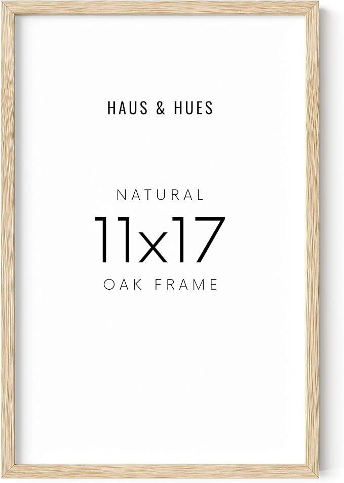 HAUS AND HUES 11x17 Picture Frame - 11 X 17 Frame Wood Picture Frames, 11x17 Poster Frame Wooden Picture Frames, 17x11 Picture Frame Wooden Frames, Frame 11x17 Natural Wood Frame (Beige Oak Frame)-Ruum Studio Home