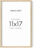 HAUS AND HUES 11x17 Picture Frame - 11 X 17 Frame Wood Picture Frames, 11x17 Poster Frame Wooden Picture Frames, 17x11 Picture Frame Wooden Frames, Frame 11x17 Natural Wood Frame (Beige Oak Frame)-Ruum Studio Home