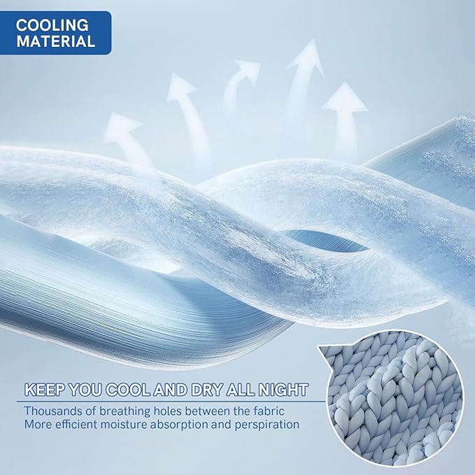 YnM Cooling Chunky Throw Blanket, Medium-Weight, Hand Knitted, Skin Friendly, Ventilated and Breathable, Machine Washable, Home Décor Piece for Couch, Sofa and Bed (Azure Blue, 60x80 Inch)-Ruum Studio Home