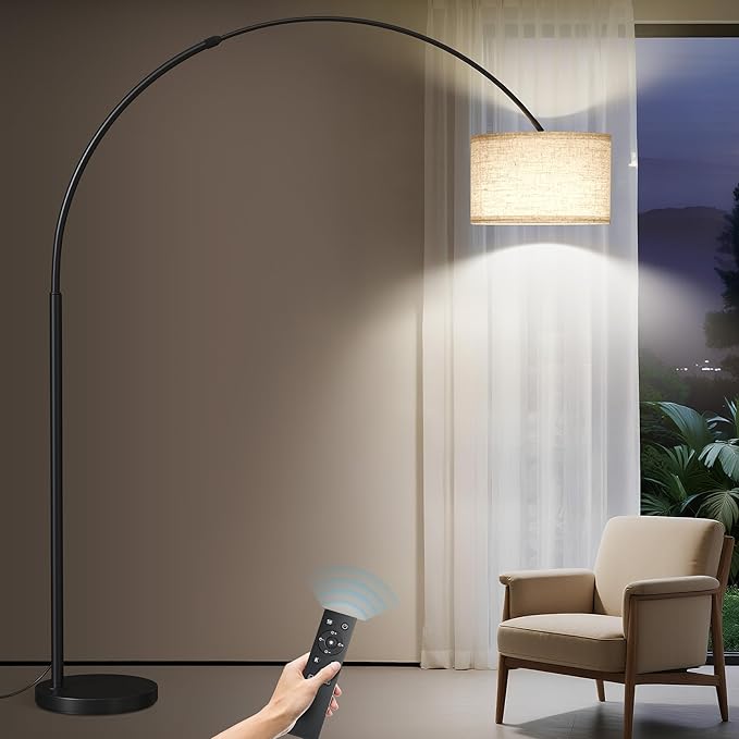 SUNMORY 82" Tall Arc Floor Lamps for Living Room, Large Floor lamp with Remote Control, Modern Curved Floor lamp, Corner Lamp for Dining Room, Office-Ruum Studio Home
