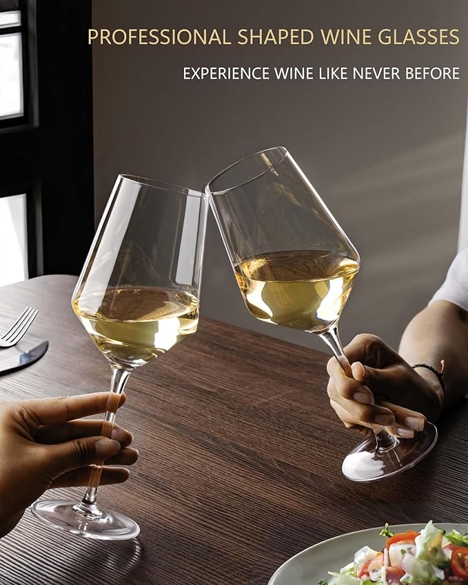 JBHO 17 oz Lead-Free Wine Glasses Set of 4, Hand Blown Durable Crystal Wine Glasses for Daily Use and Hosting Guests, Thin Rim for Serving Red and White Wine, Gift packing for any occasion-Ruum Studio Home