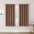 ChrisDowa Blackout Curtains 70 inches Wide for Bedroom - 2 Panels Set Extra Wide Grommet Thermal Insulated Room Darkening Curtains for Living Room (Cappuccino, 70 x 63 Inch)-Ruum Studio Home