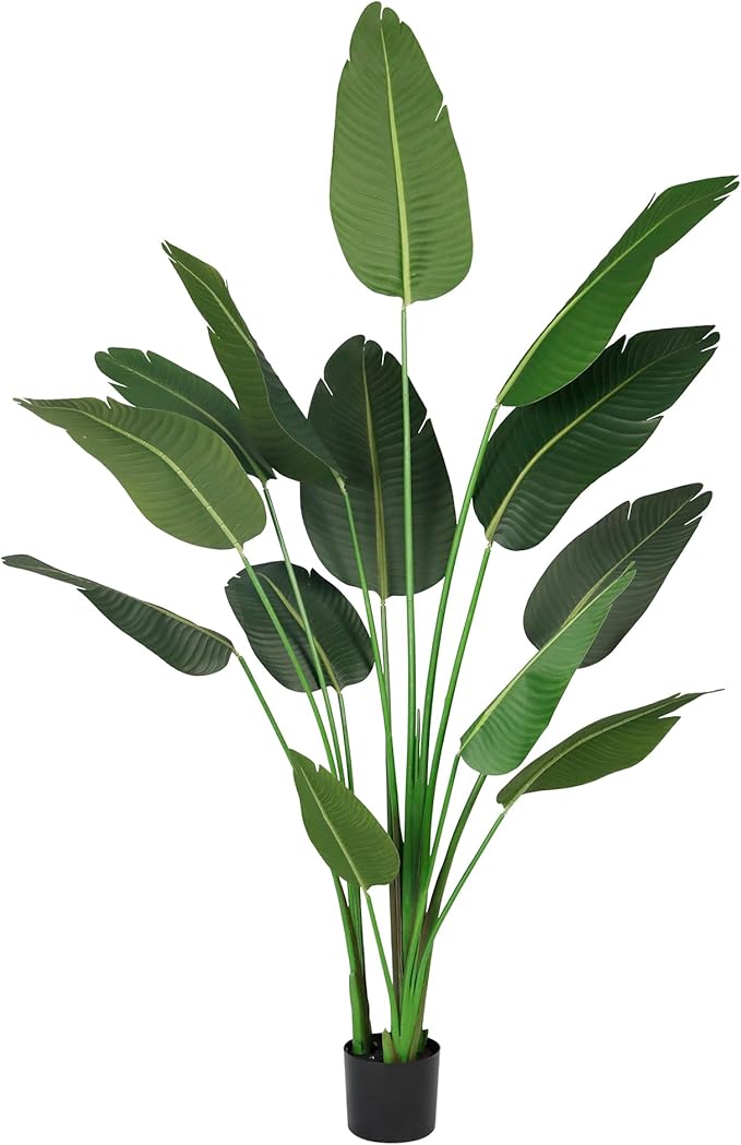 Worth Garden Artificial Bird of Paradise Plant 5.9ft, Tall Faux Tropical Tree for Home and Office Décor, Lifelike Greenery for Indoor and Outdoor Use-Ruum Studio Home