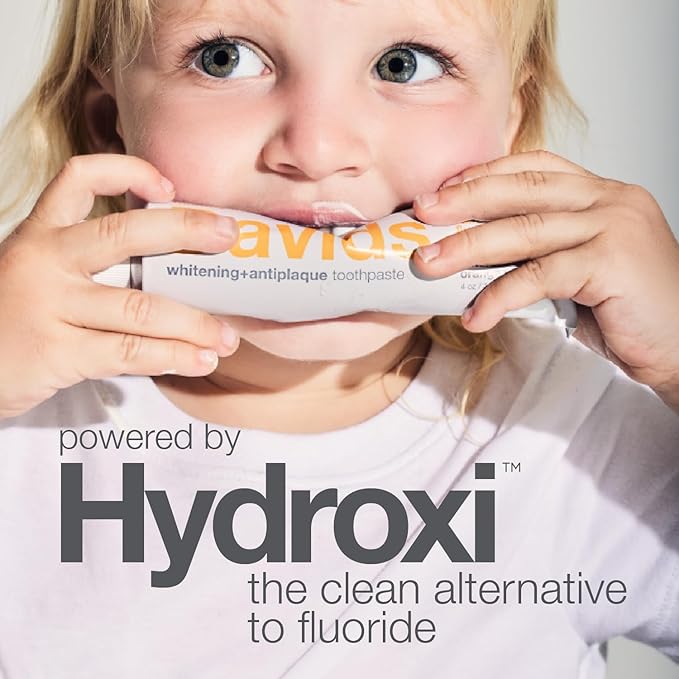 Davids Hydroxi Fluoride Free Nano Hydroxyapatite Toothpaste for Enamel Health & Whitening, Antiplaque, SLS Free, Kid Friendly Orange Vanilla Flavor, 4 oz, Made in USA-Ruum Studio Home