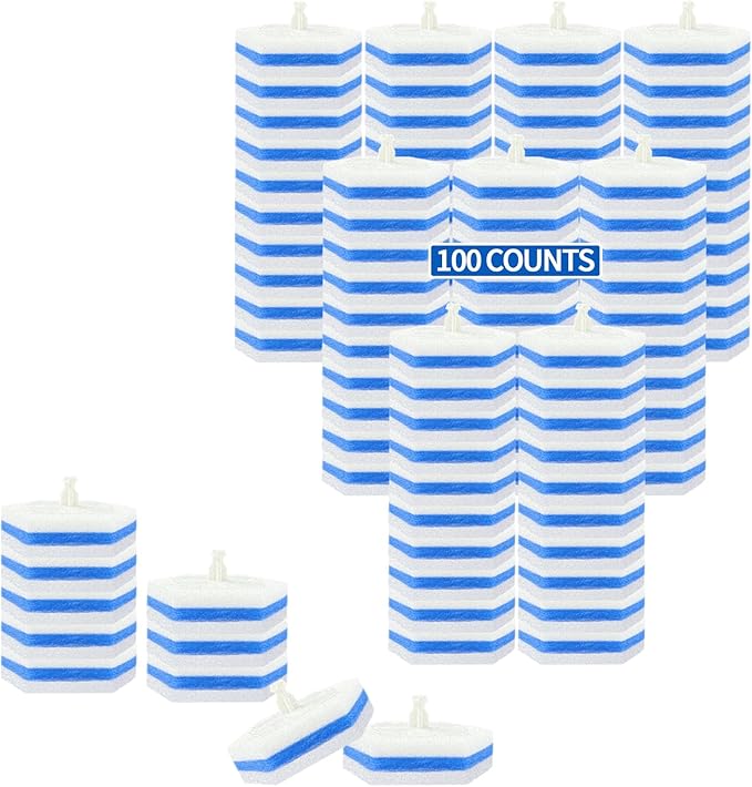 Aimery 100 Counts Blue Disposable Toilet Bowl Cleaning Wand Refills Compatible With Clorox(100,Blue)-Ruum Studio Home