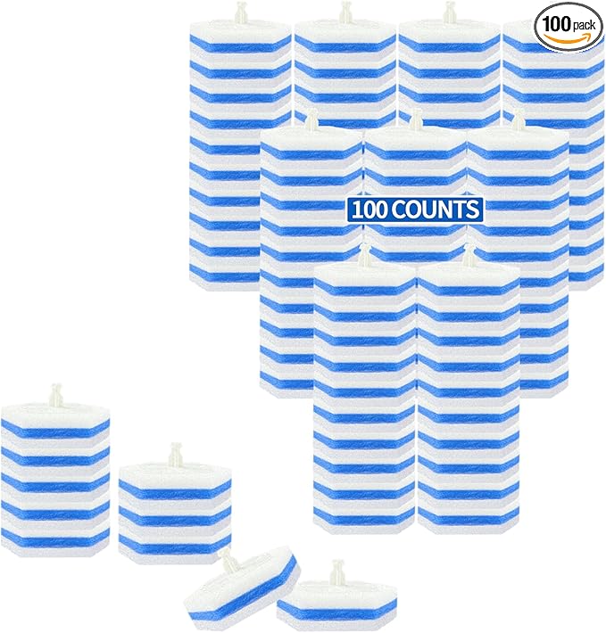 Aimery 100 Counts Blue Disposable Toilet Bowl Cleaning Wand Refills Compatible With Clorox(100,Blue)-Ruum Studio Home