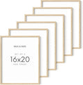 HAUS AND HUES Picture Frame, Beige Oak Wood, 16x20 inches, Set of 6-Ruum Studio Home