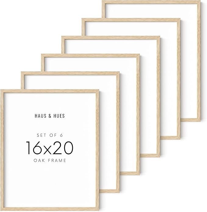HAUS AND HUES Picture Frame, Beige Oak Wood, 16x20 inches, Set of 6-Ruum Studio Home