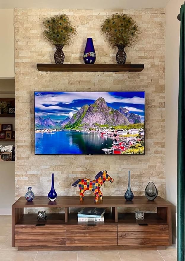 joelsantiques - 42 Inch Wooden Floating Shelves for Wall - 42x6x2 in - Made of Natural Wood - Long Heavy Duty Rustic Wall Shelves for Bedroom - Perfect for Living Room, Kitchen - Mocha-Ruum Studio Home