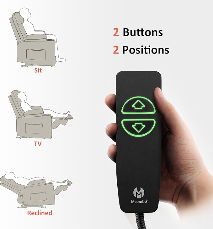 MCombo Zero Gravity Power Recliner Chair with Heat and Vibration Massage, Reclining Chair with USB Ports, Cup Holders for Living Room, Faux Leather PR621 (Light Grey)-Ruum Studio Home