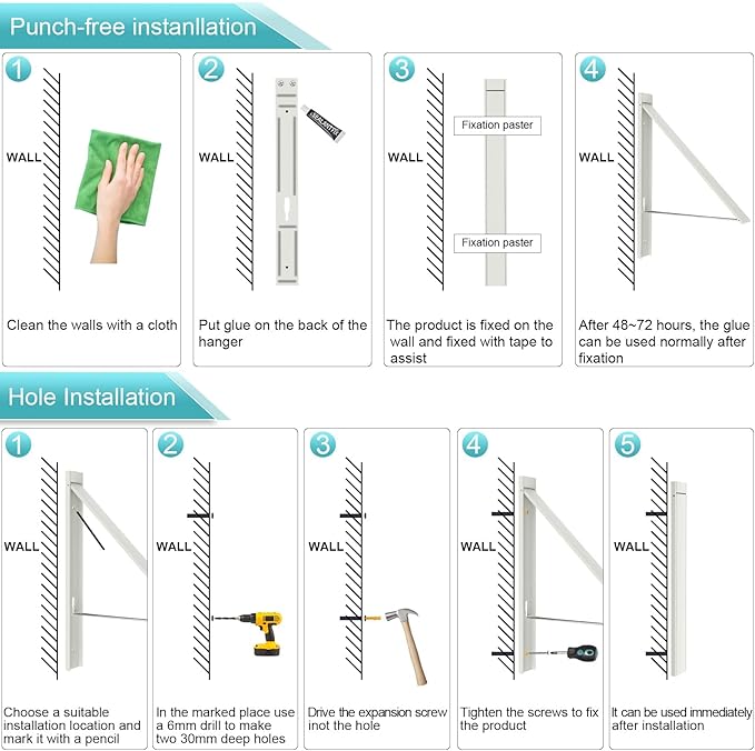 Retractable Clothes Drying Rack,Space Saver Wall Mounted Folding Hanger for Laundry Room, Closet Storage Organization, Easy Installation Aluminium Dryer 1pcs-Ruum Studio Home