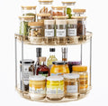 LAMU 2 Tier Lazy Susan Turntable Organizer 10.6'' Rotating Spice Rack Organization for Cabinet, Kitchen, Pantry, Countertop, Bathroom, Vanity, Medicine Cabinet Organizer, Amber-Ruum Studio Home