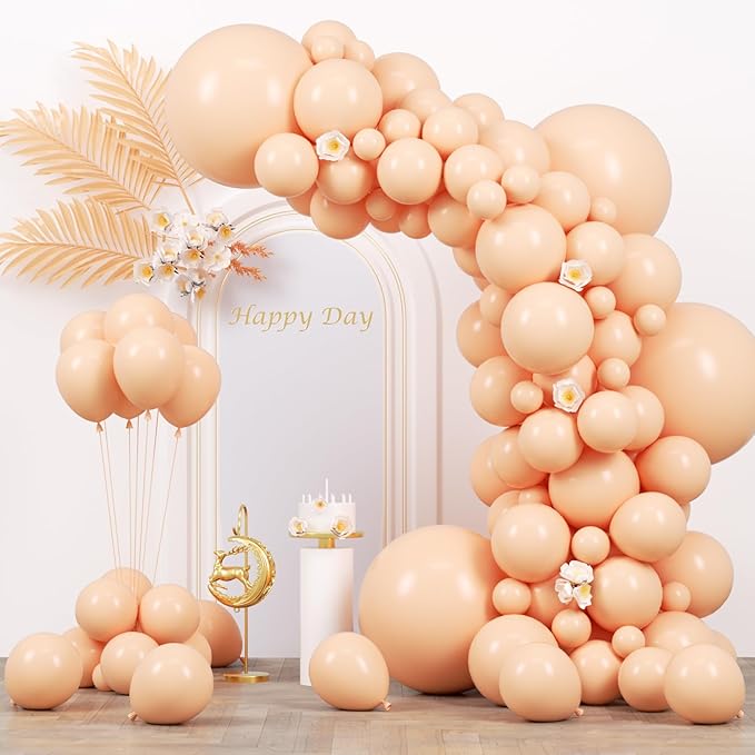 130pcs Pastel Orange Balloons Different Sizes 18" 12" 10" 5" Peach Latex Balloon Garland Arch Kit for Birthday Baby Shower Graduation Wedding Gender Reveal Party Decorations-Ruum Studio Home