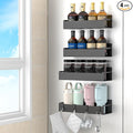 4 Pack Magnetic Spice Rack Organizer for Refrigerator and Oven, Black Fridge Organizers and Storage for Kitchen-Ruum Studio Home
