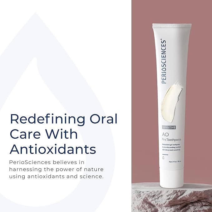 PerioSciences AO Pro Sensitive Toothpaste with Nano Hydroxyapatite, Reduces Sensitivity, Remineralizing, 3 fl oz / 90ml-Ruum Studio Home