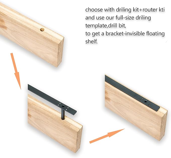 Hidden Shelf Brackets ， Floating Shelf Bracket ( Additional Brackets -NO Kits) 69 Inch -2 Pcs-Ruum Studio Home