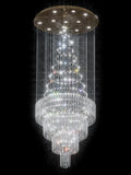 D32''X H100'' Modern Crystal Raindrop Gold Chandelier Lighting for Entrance, Stairs, Doorway, Crystal Ornament Chandelier Can be Used on Sloping Ceiling-Ruum Studio Home