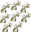 Angel Design Glass Vases Clear Flower Plant Terrarium Container Hanging Vase Wedding Decor Garden Ornaments Hanging Planter (Pack of 8)-Ruum Studio Home