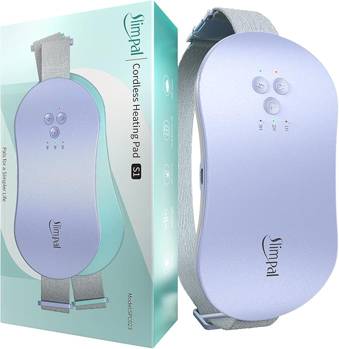 Slimpal Period Heating Pad for Cramps, FSA HSA Eligible, Portable Heat Pad for Menstrual Cramp Relief, Electric Cordless Heating Belt, 3 Timer Auto Off Setting, Gifts for Her Women Girl Wife, Purple-Ruum Studio Home