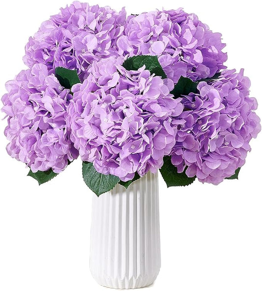 8pcs Lavender Fake Flowers Silk Hydrangea Artificial Flowers Bouquets Faux Hydrangea Stems for Home Table Centerpieces Wedding Party Decoration-Ruum Studio Home