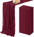 Burgundy 20 Pack Cheesecloth Table Runner 10FT Rustic Gauze Cheese Cloth Table Runner for Wedding Bridal Baby Shower Table Decor 20 x 120 Inch Long Boho Fabric Sheer Birthday Party Table Decorations-Ruum Studio Home