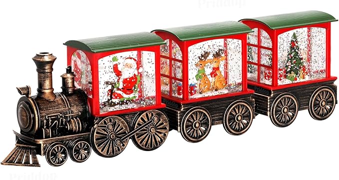 Christmas Snow Globe Train Santa Claus Reindeer Gifts Tree Classic Relief Texture Battery Powered LED Glitter Christmas Decorations Indoor-Ruum Studio Home
