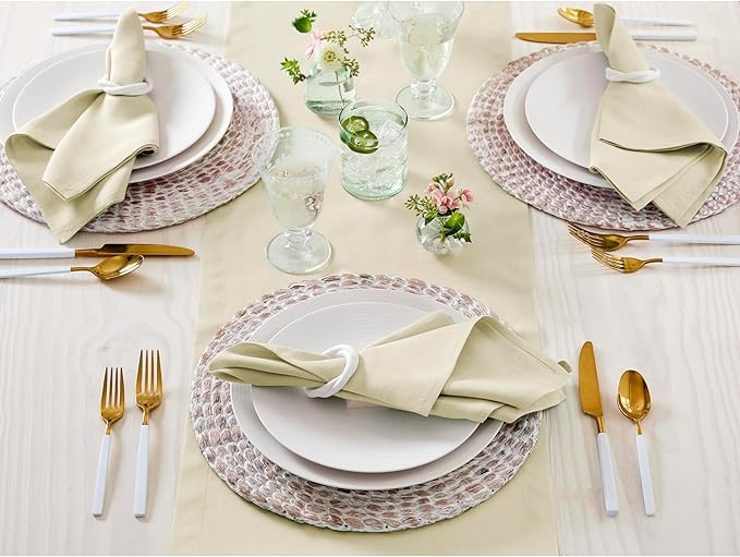 Solino Home Linen Birch Table Runner 132 Inches Long - 100% Pure Linen Extra Long Table Runner 14 x 132 Inch for Fall, Autumn, Thanksgiving - Fete-Ruum Studio Home