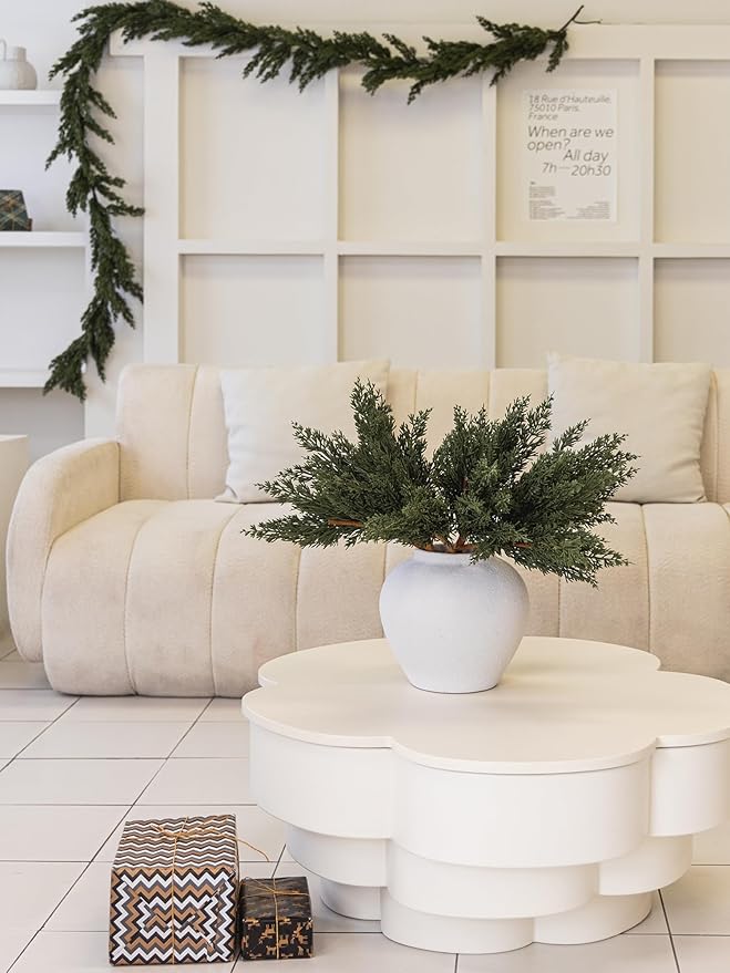 MISSPIN 12 Pcs 19.5 Inches Christmas Cedar Branches, Cedar Artificial Christmas Branches DIY Crafts Faux for Xmas Indoor Outdoor Home Decor-Ruum Studio Home