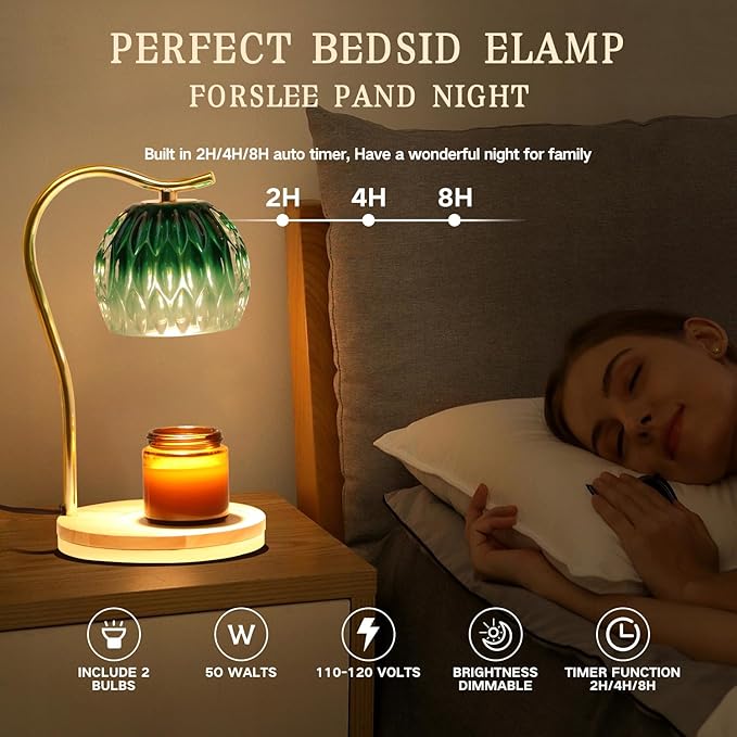 GEEZO Fragrance Candle Warmer Lamp，Electric Candle Warmer with Timer & Dimmer，Mom Christmas Birthday Gifts for Women, House Warming Gifts New Home Bedroom Decor-Ruum Studio Home