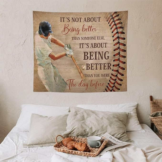 yowecso Baseball Tapestry Sport Theme Tapestry Wall Hanging for Bedroom Baseball Tapestries Aesthetic Wall Decor for Home Dorm Living Room 50"x60"-Ruum Studio Home