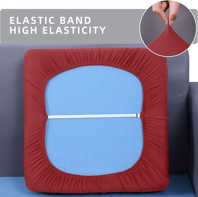 hyha Waterproof Couch Cushion Covers, Sectional Sofa Slipcovers Washable, L Shape Chaise Dog Couch Covers for Sectional Sofa, Universal Furniture Protector (1 Piece for Chaise, Wine Red)-Ruum Studio Home