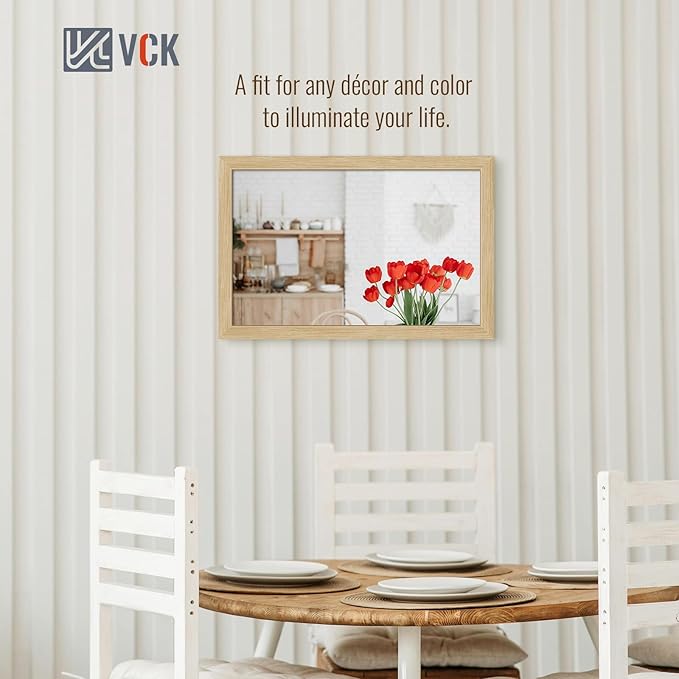 VCK 14x22 Picture Frame Set of 3 - Oak, Natural Solid Wood Poster Frames, Wall Gallery Frame-Ruum Studio Home