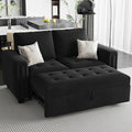 Belffin Modular Sectional Sleeper Sofa with Pull Out Couch Bed Modular Sleeper Loveseat Sectional Sofa Velvet Fabric for Living Room Apartment Black-Ruum Studio Home