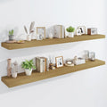 Marsmiles 72" Floating Shelves for Wall, Wooden Shelves with Invisible Brackets Set of 2, Rustic Farmhouse Wall Mounted Shelf for Kitchen Bathroom Living Room Study, Natural Oak-Ruum Studio Home