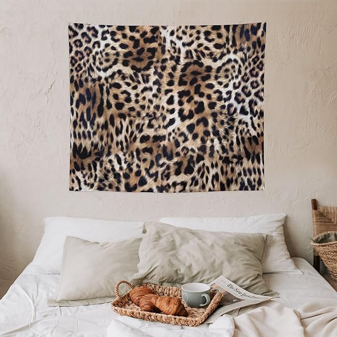 HZOHNAGO Leopard Print Tapestry Nature Wildlife Vintage Cheetah Fur Spot Animal Skin Wild Animals Spots Printed Wall Tapestry Painting Wall Hanging for Bedroom Living Room Dorm 60" W x 50" H-Ruum Studio Home