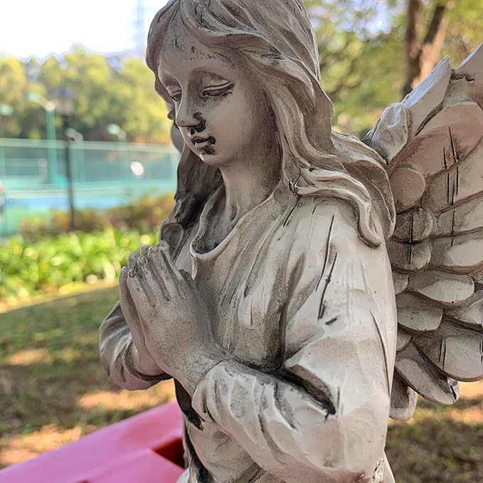 Praying Angel Garden Statue, Religious Fairy Sculpture Waterproof Decorative Figurine Art Decor for Patio, Lawn, Yard, Housewarming Ornament Present Angels HSa-1-Ruum Studio Home