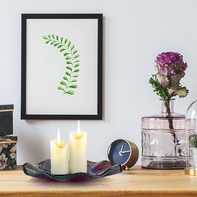 MDLUU Mosaic Centerpiece Tray, 11.6" Decorative Glass Plate, Home Decor Glass Bowl for Dining Room Table, Coffee Table, Gift (Multicolored Purple)-Ruum Studio Home