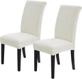 Joccun Chair Covers for Dining Room Set of 2, Dining Chair Slipcovers Stretch Dining Room Chair Covers Seat Protector,Washable Parsons Chair Cover for Home,Hotel,Banquet(Ivory,2 Pack)-Ruum Studio Home
