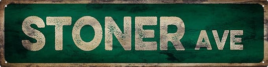Vintage Tin Sign Retro Metal Stiner Ave Signs Stylish Wall Art Plaques for Home Decor Bathroom Kitchen House and Gothic Wall Decor or as a Unique Poster 16x4 in-Ruum Studio Home