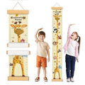 Personalized Name Growth Chart Wall Decor for Kids – Canvas Removable Height Chart Measuring Ruler 59" x 7.9" (Giraffes)-Ruum Studio Home