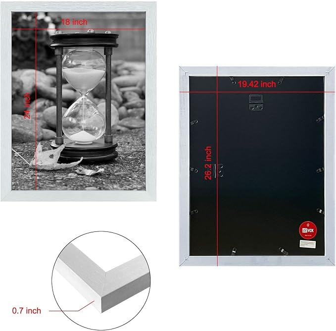 VCK 18x24 Poster Frames 3 Pack White MDF Wood and Polished Plexiglass Frame,Display Pictures in Horizontal and Vertical…-Ruum Studio Home